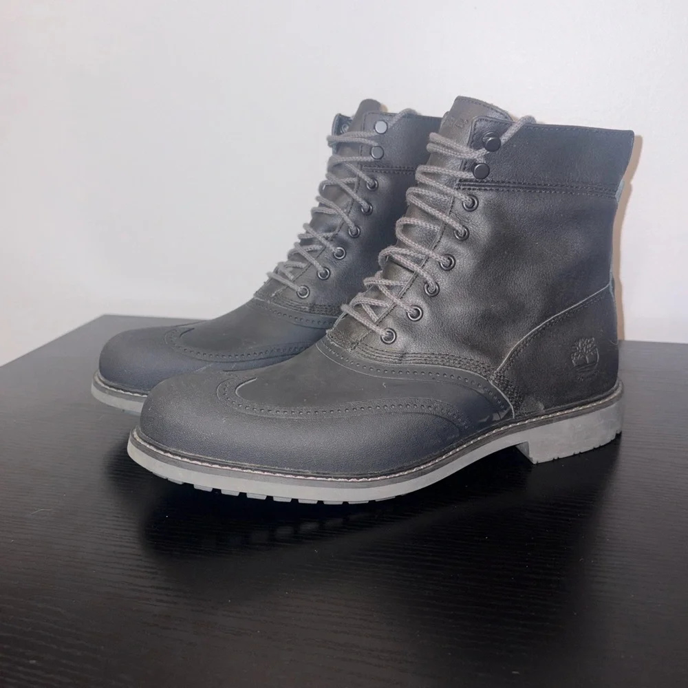 Timberland Men's Stormduck Waterproof Tectuff Wingtip Boots - Black